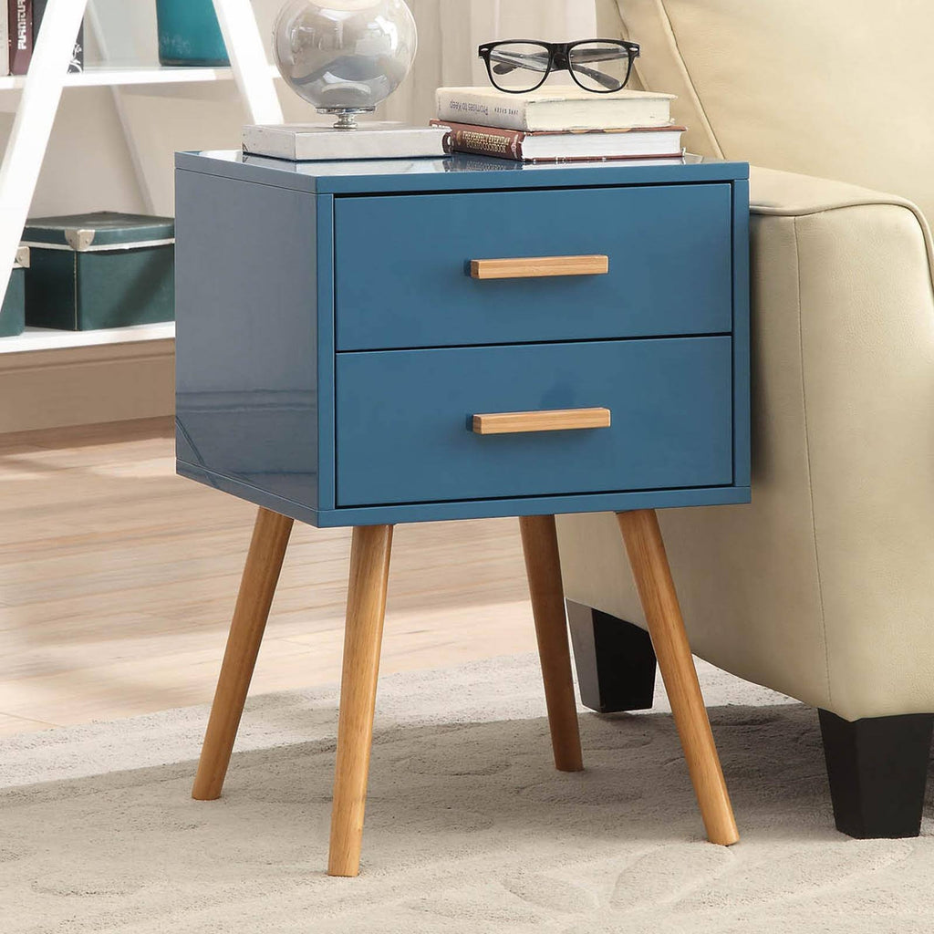 Blue 2-Drawer End Table V46846