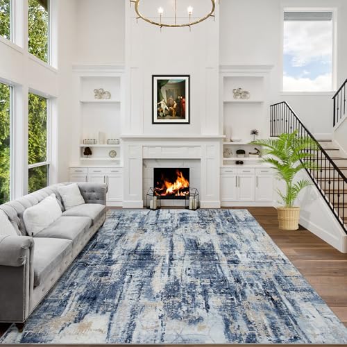 9x12 Washable Abstract Area Rug B460451
