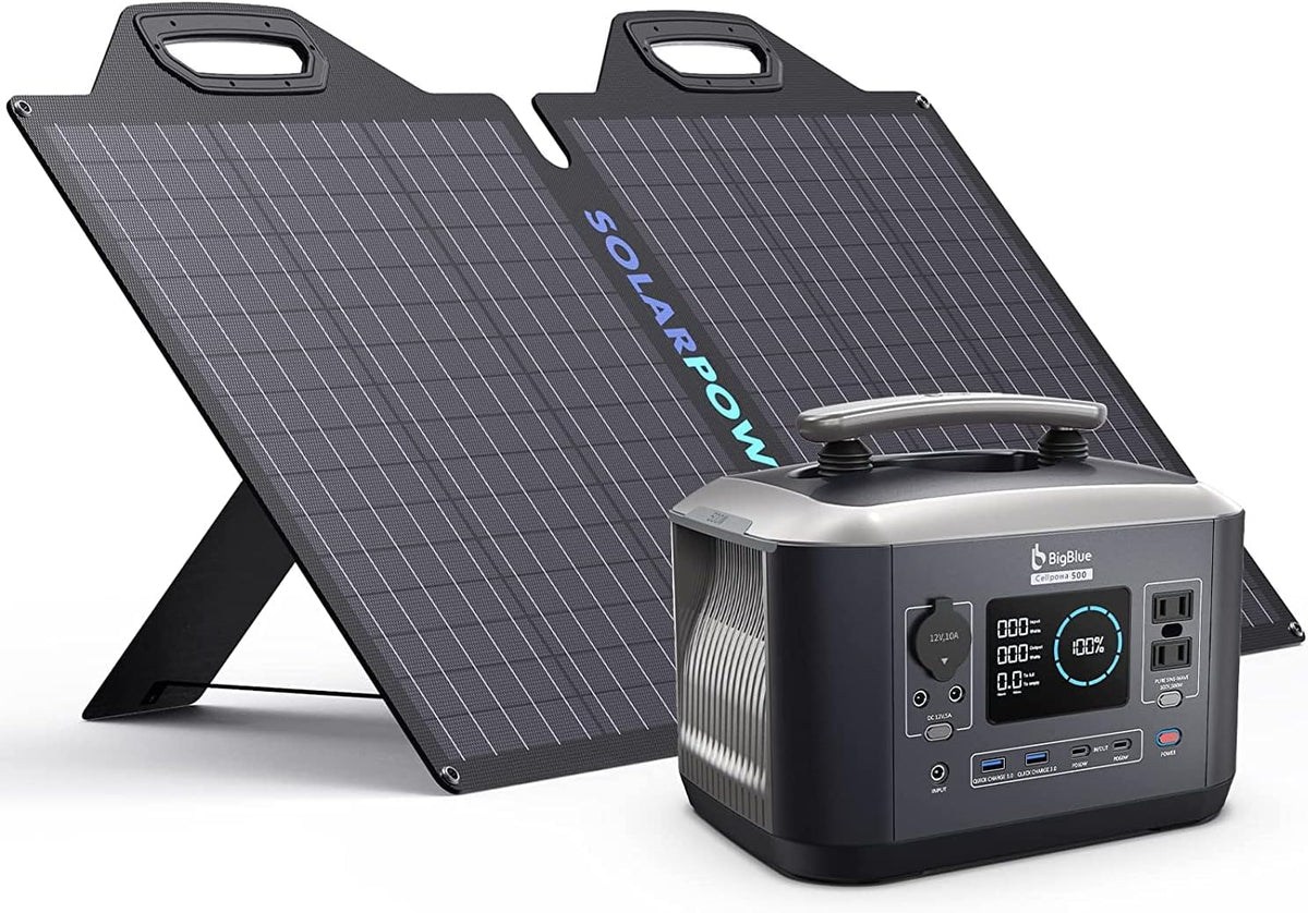 Solar Generator 537.6Wh with Panels, IP65 Waterproof, Fast Charge Power Station Q76861