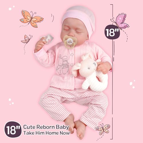 18 Inch Soft Body Realistic Reborn Baby Doll with Clothes and Toy Accessories A384020