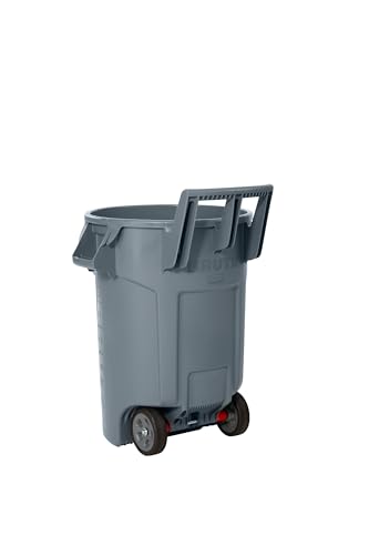 32 Gal Gray Vented Wheeled Trash Container U8637