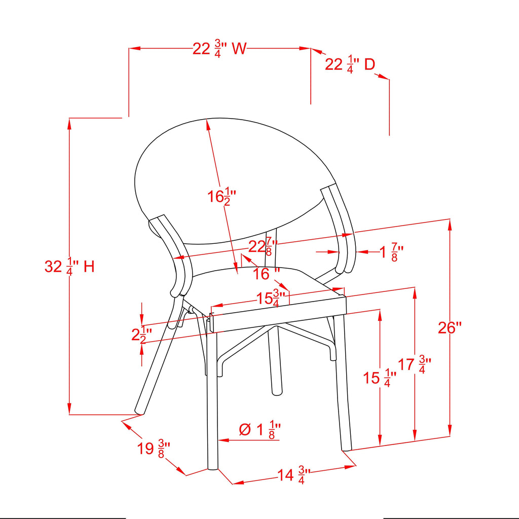 Natural Tone Patio Side Chairs Set of 2 H954
