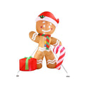 8 ft. Tall Brown Red & White Plastic Gingerbread Man Inflatable S5954
