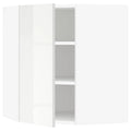 Corner Wall Cabinet with Shelves, White G3976