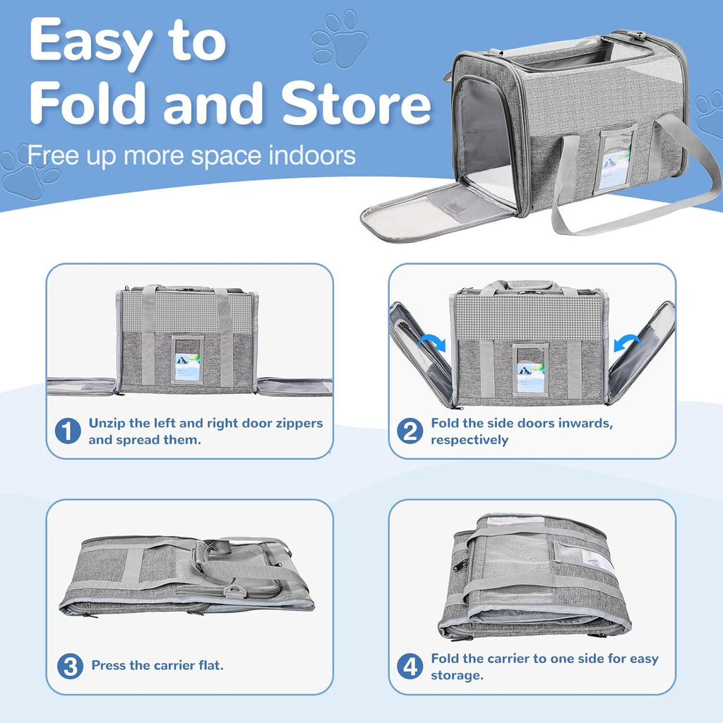 Gray Soft Sided Cat Carrier Y6906