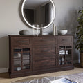 Espresso Sideboard Buffet Console Table with Drawers and Adjustable Shelves X13710
