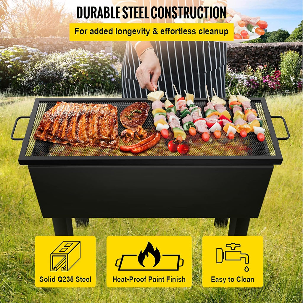Black Steel Fire Pit Cooking Grate with Handles, Pack of 2 A428