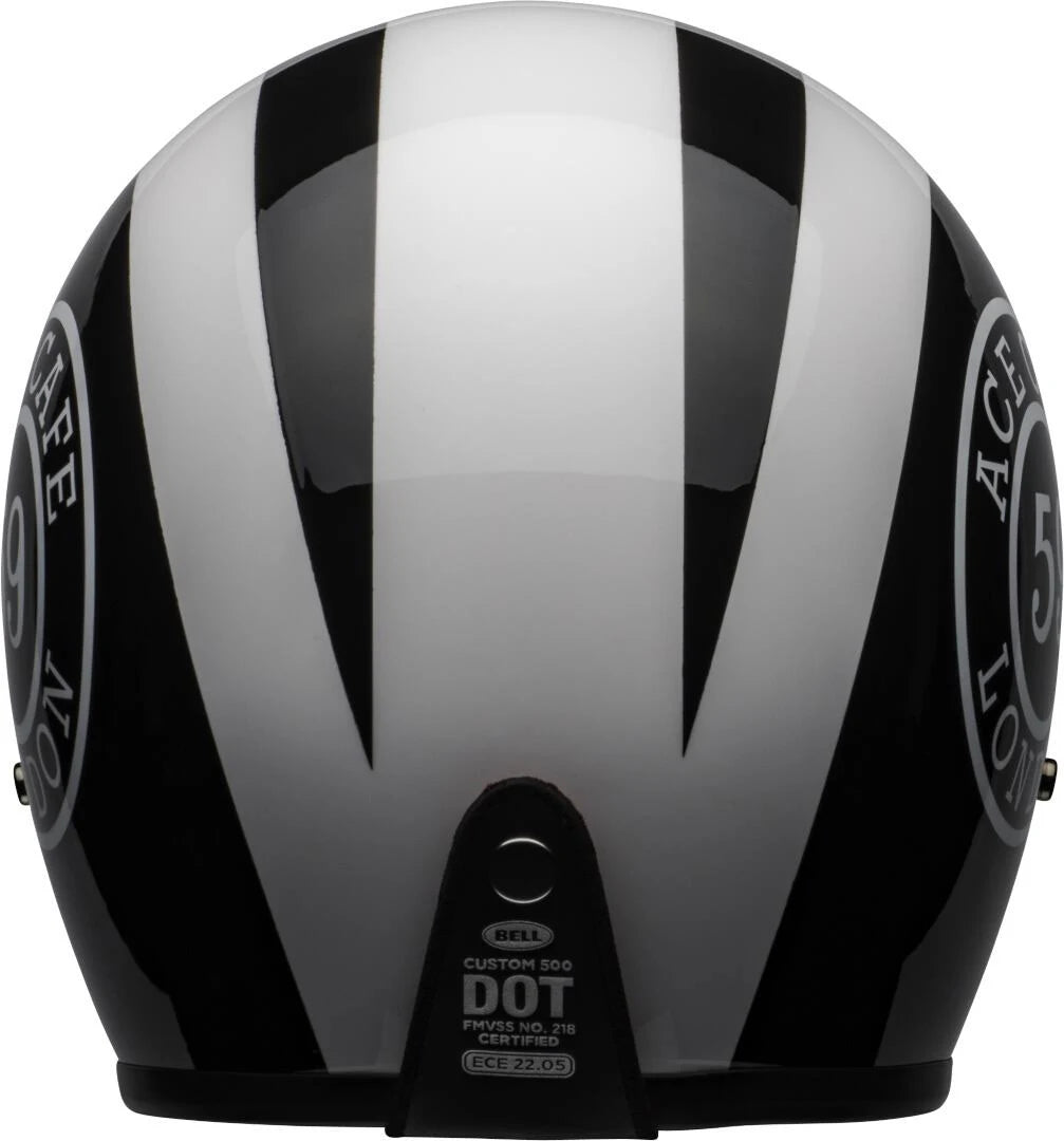Gloss Black-White Motorcycle Helmet T565391