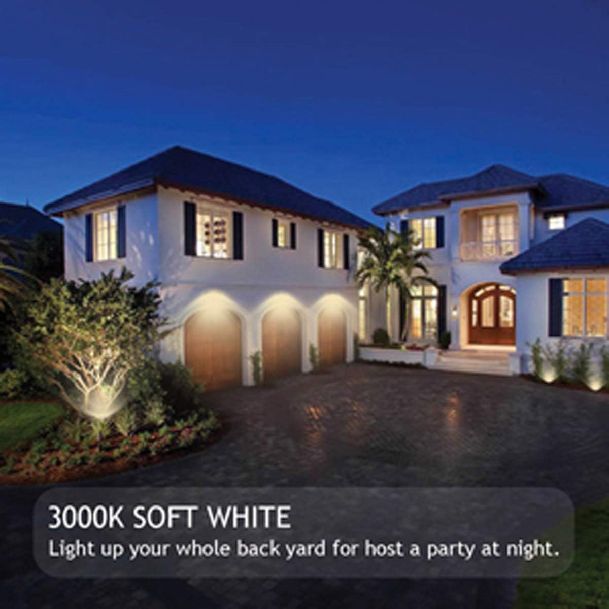10W LED Landscape Lights 12V Low Voltage Outdoor Spotlights Warm White 3000K IP65 Waterproof 4 Pack U51816