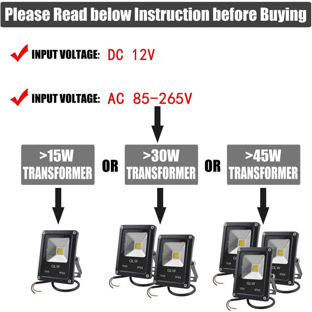 10W LED Landscape Lights 12V Low Voltage Outdoor Spotlights Warm White 3000K IP65 Waterproof 4 Pack U51816