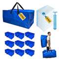 6 Pack Heavy Duty Extra Large Moving Bags with Backpack Straps & Vacuum Storage Bags K4617