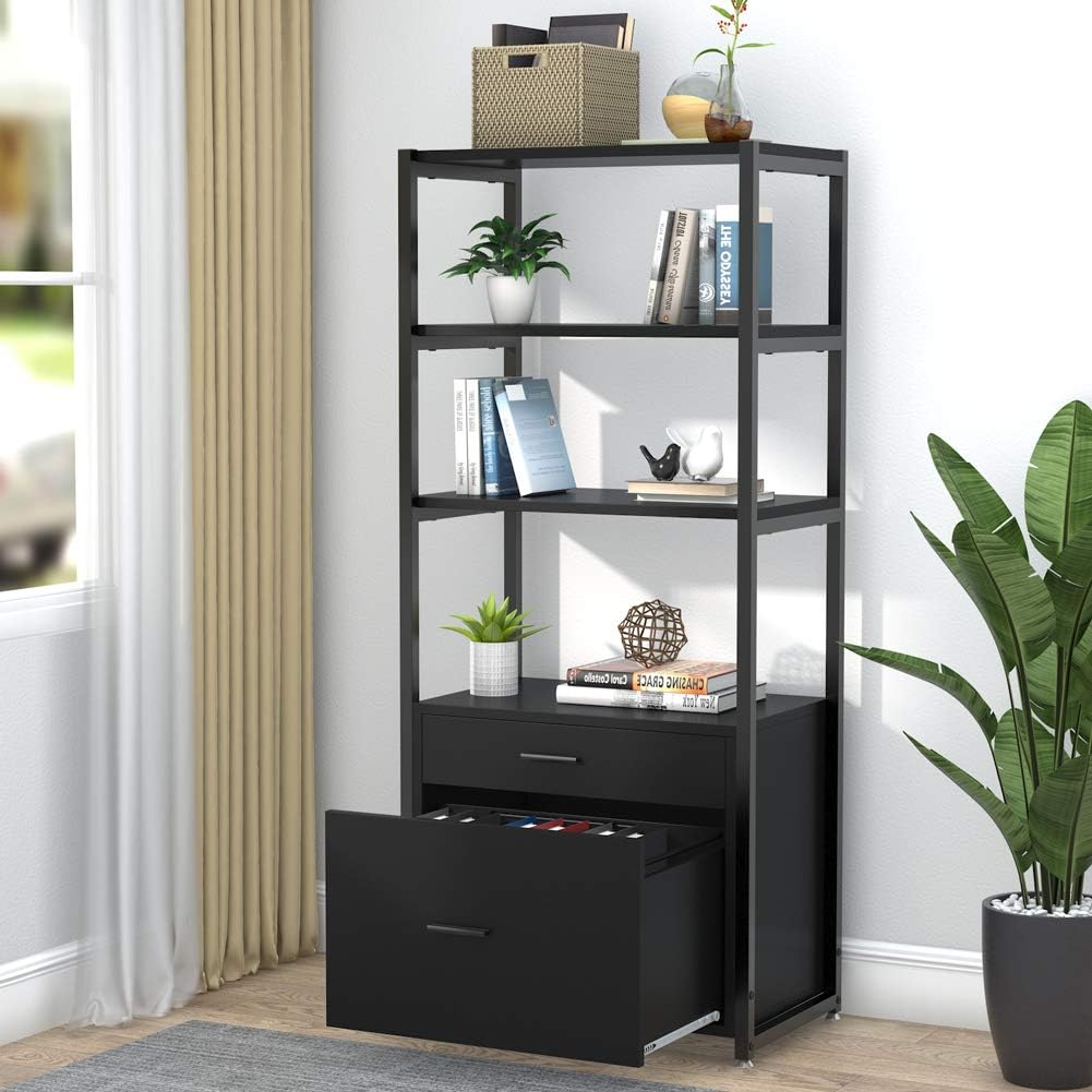 4-Tier File Cabinet with 2 Drawers C74053