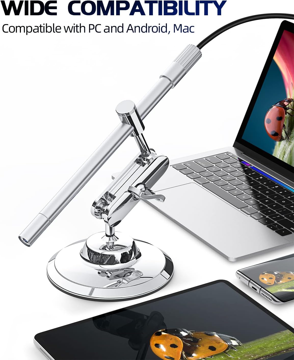 Digital Microscope USB 200x Handheld with Metal Stand and Case B7413