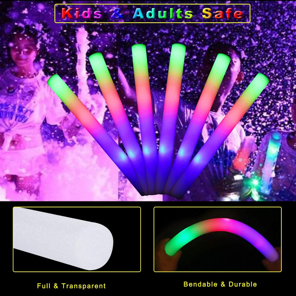 24 Pcs LED Foam Sticks Glow Batons F712220