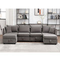 Modular Sectional Sofa with Storage, 6 Seat Sleeper Sofa Set W81876