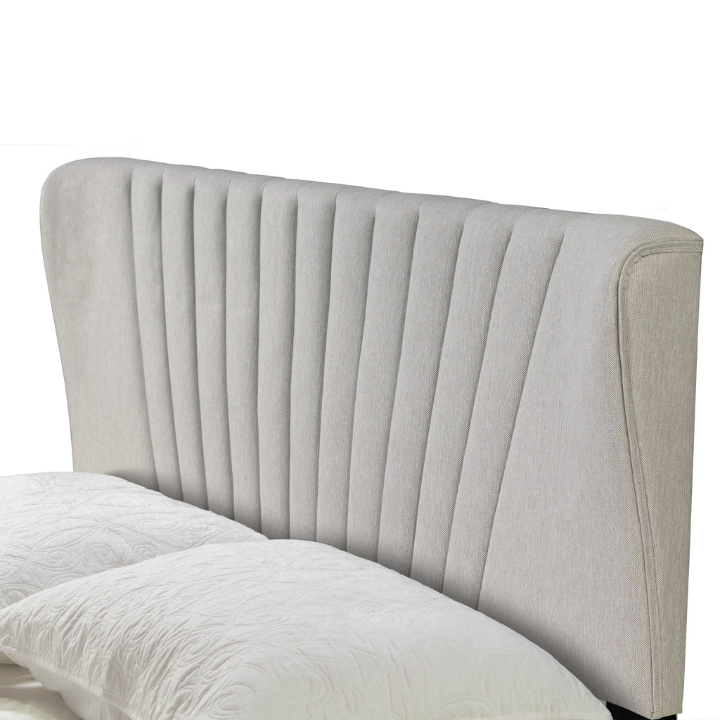 Beige Fabric Queen Bed Y146488