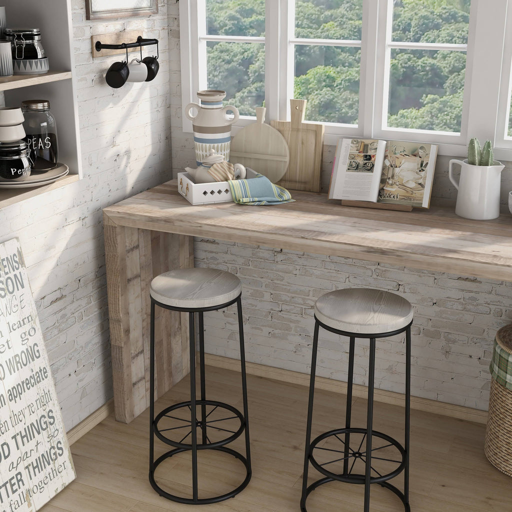 Rustic Metal Barstools Set of 2 K917701