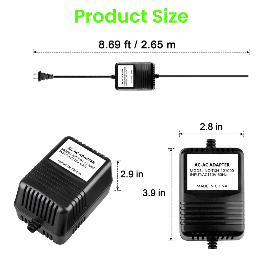 12V AC to AC Adapter Power Supply Cord Charger O309990