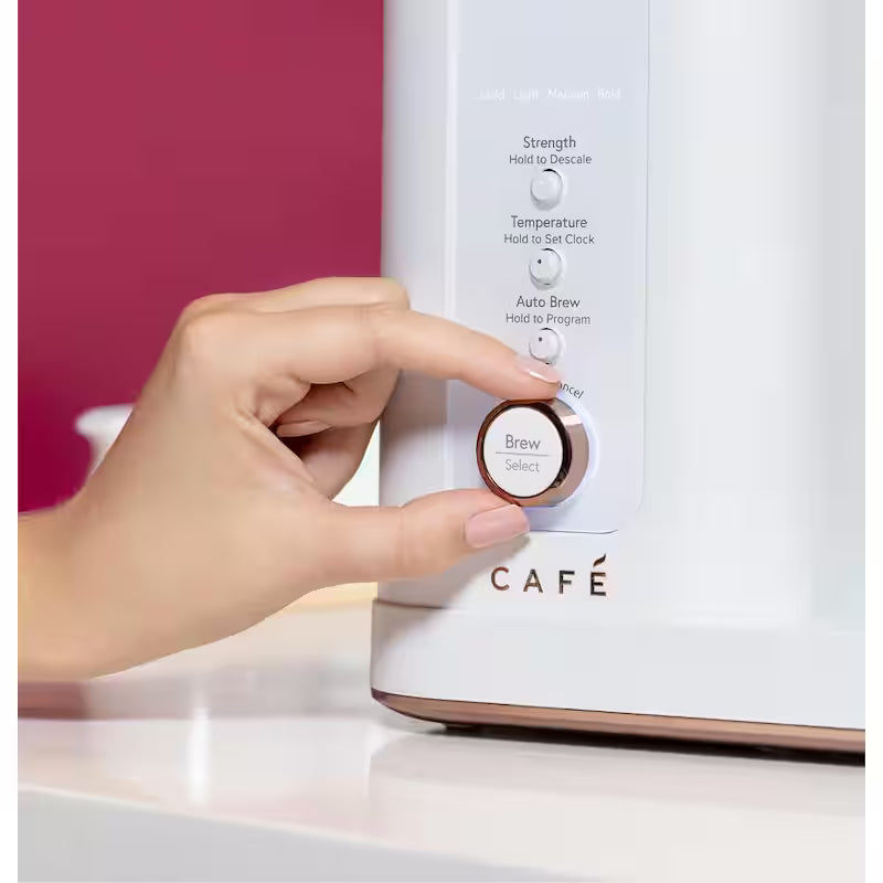Matte White 10 Cup Drip Coffee Maker with Glass Carafe H45075