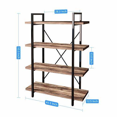 4-Tier Metal and Wood Bookshelf N3744