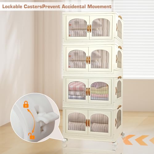 3 Pack 25.2 Gallon Collapsible Plastic Storage Bins with Lids H332