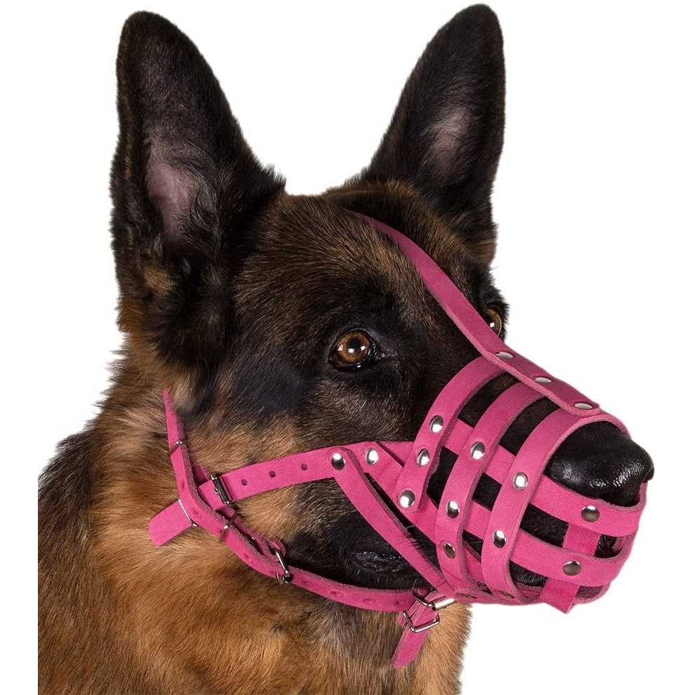 Leather Basket Dog Muzzle K80546