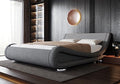 Queen Size Black Upholstered Platform Bed Frame Y8862