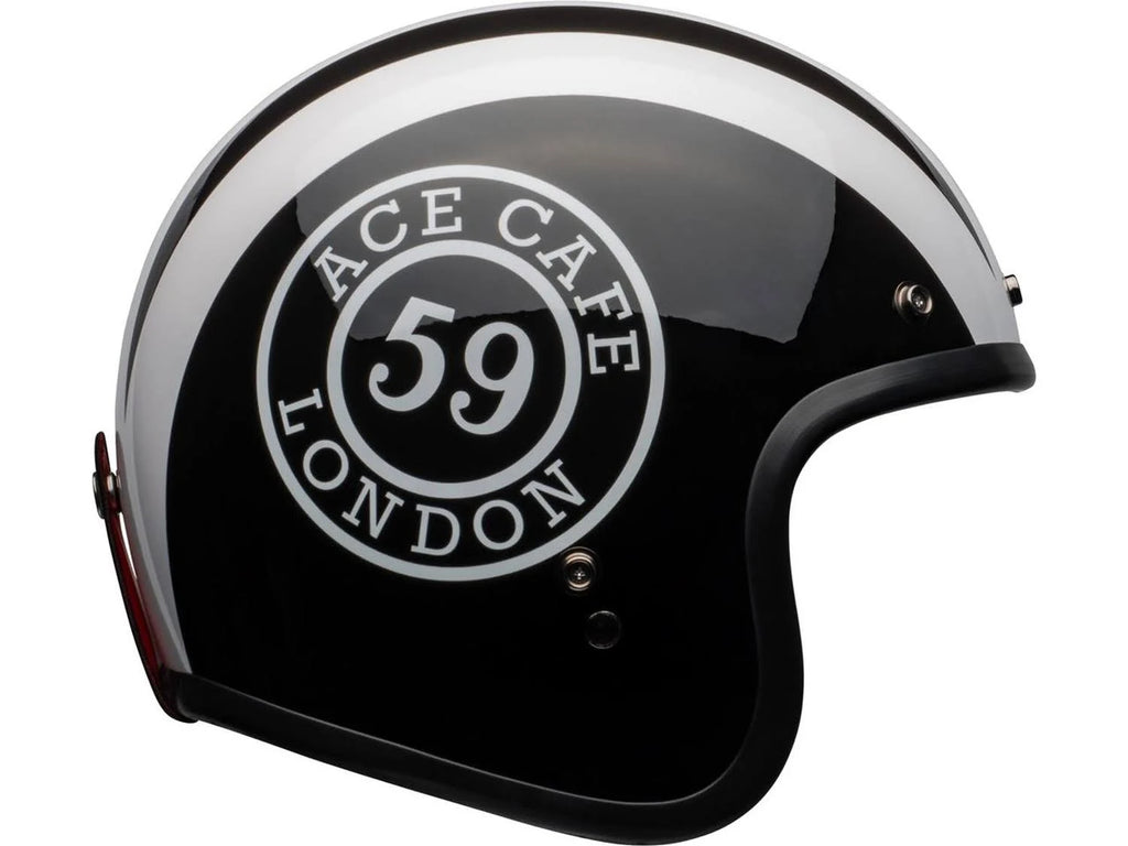Gloss Black-White Motorcycle Helmet T565391