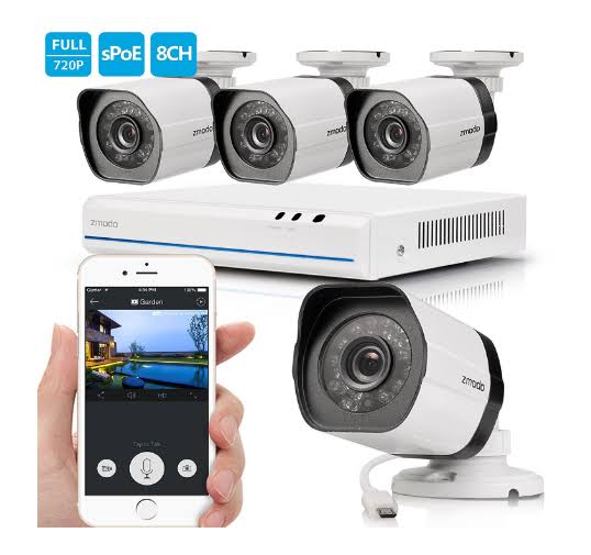 8 Channel NVR 4 720p HD Security Camera PoE System W343