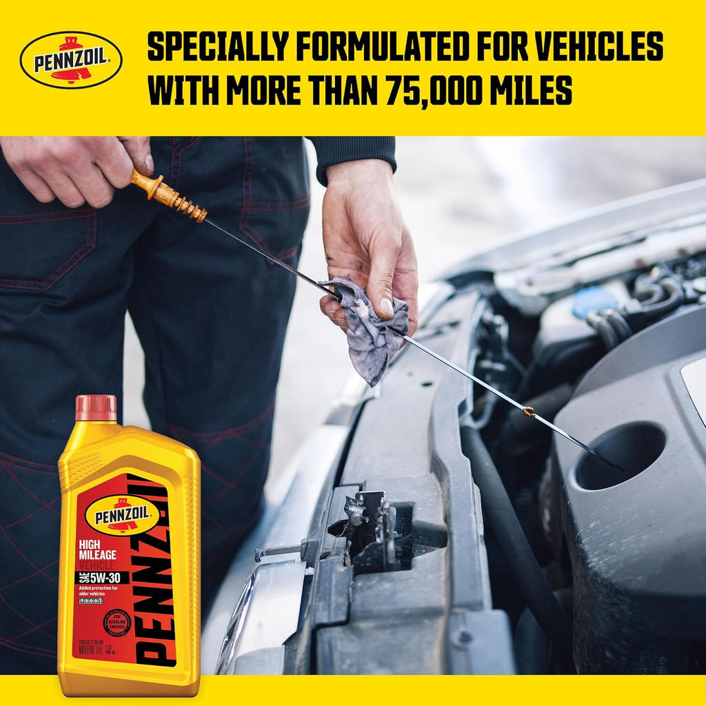 High Mileage Synthetic Blend 5W-30 Motor Oil (1-Quart, Pack of 2) C870720