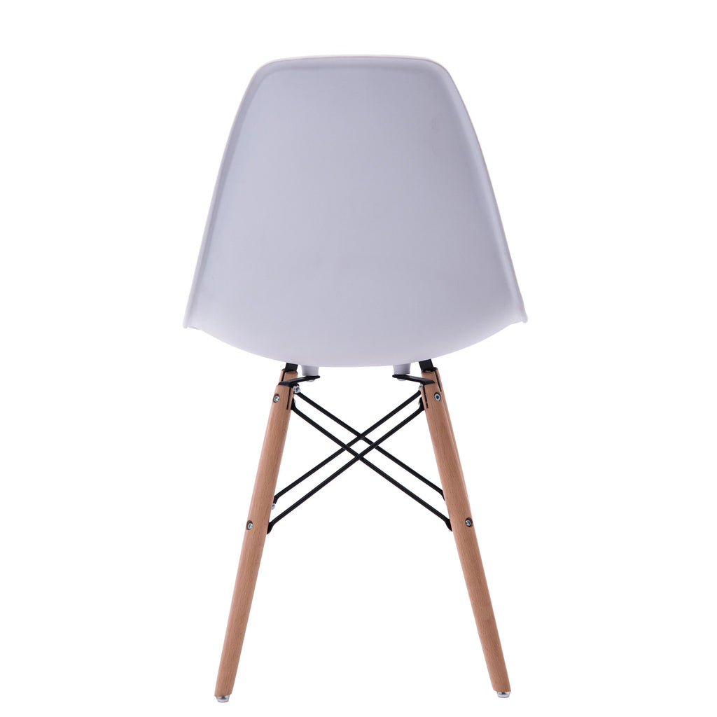 White Dining Chair Set of 2 Beech Wood Legs Q510
