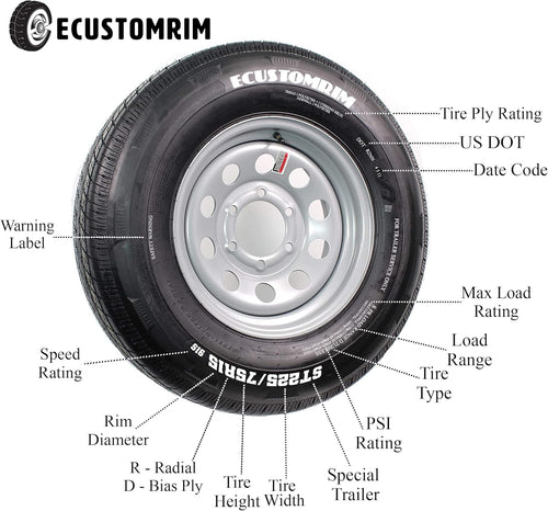 2-Pack Trailer Tire ST215/75D14 Load Range C Bias Ply P314