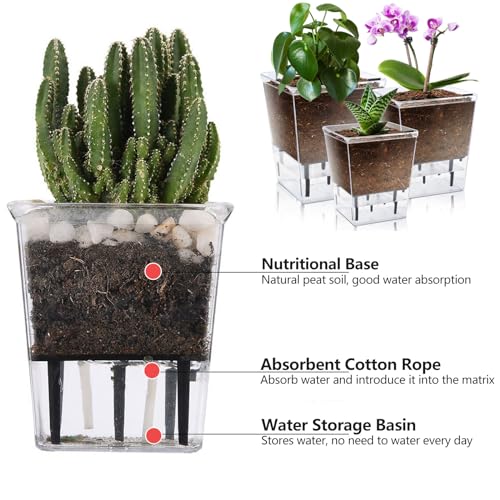 3 Pack 2.7 Inch Self Watering Planter Pot E9629