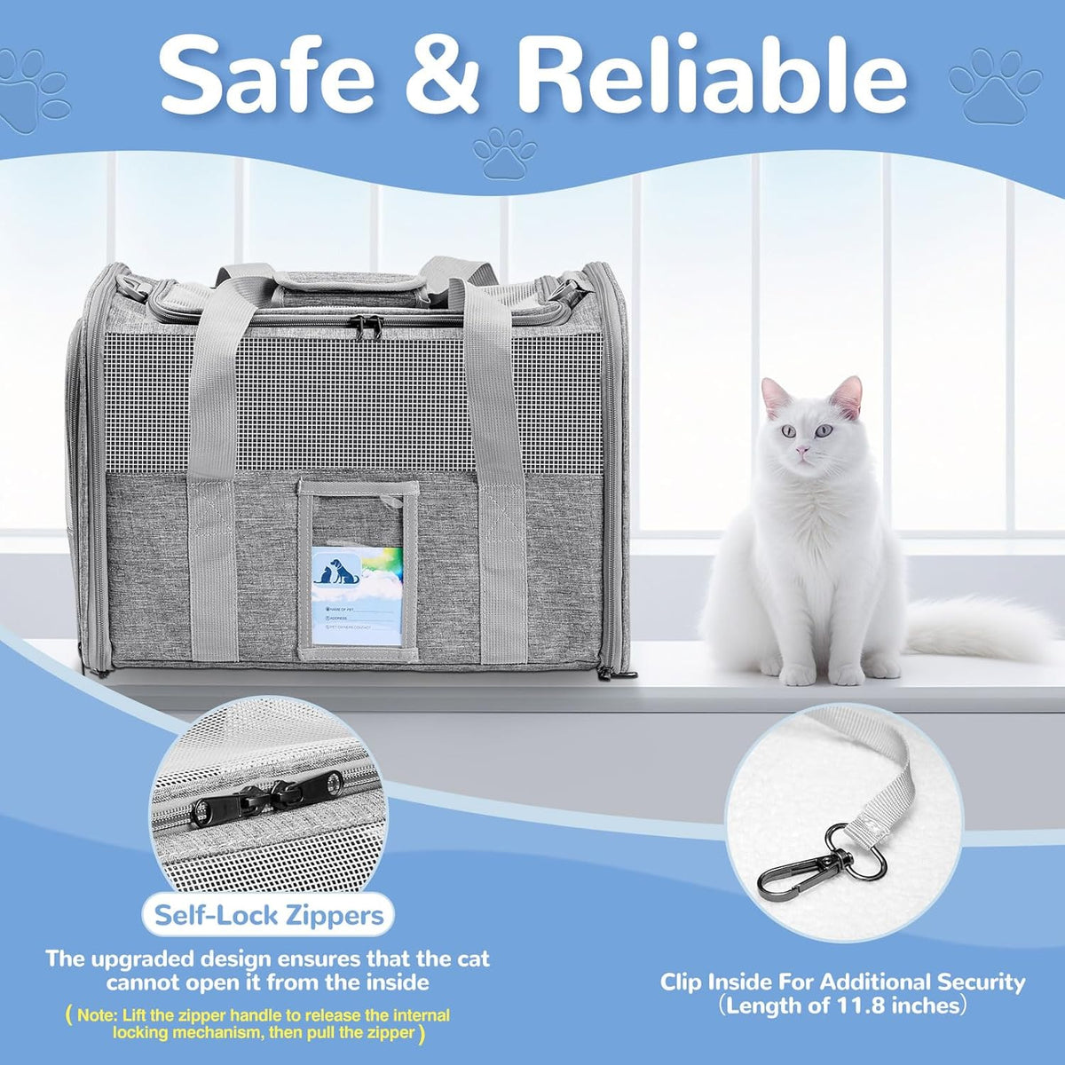 Gray Soft Sided Cat Carrier Y6906