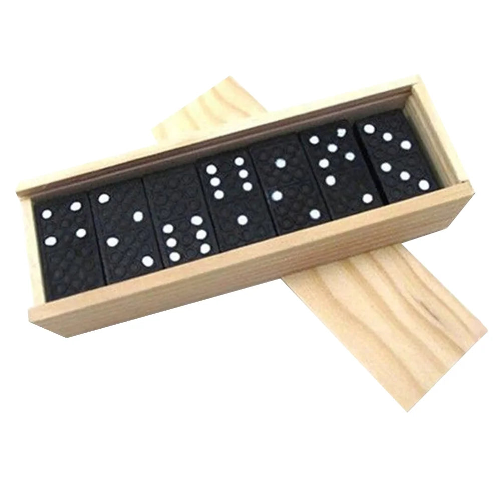 Black Wooden Domino Blocks Set Stacking Toy Blocks Board Games G756325
