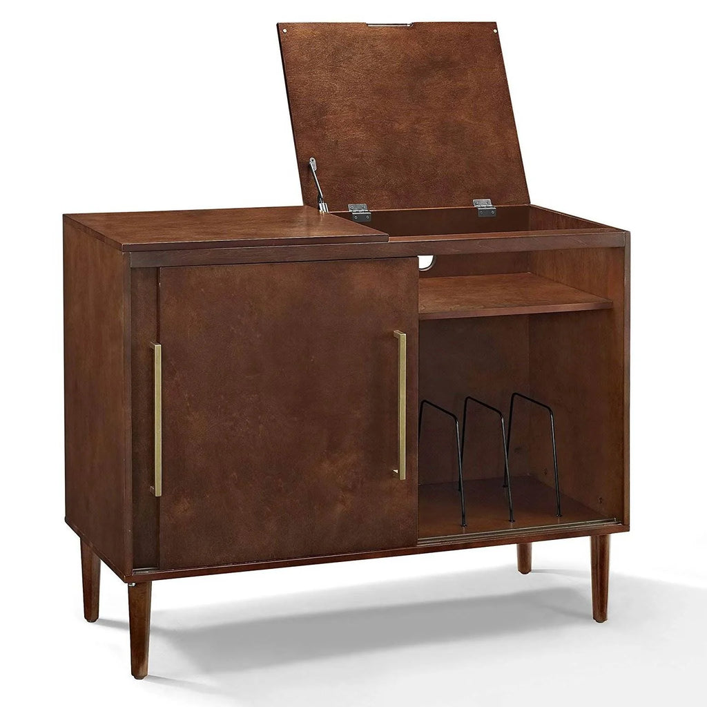 Mahogany/Gold Wood Media Console Table K466