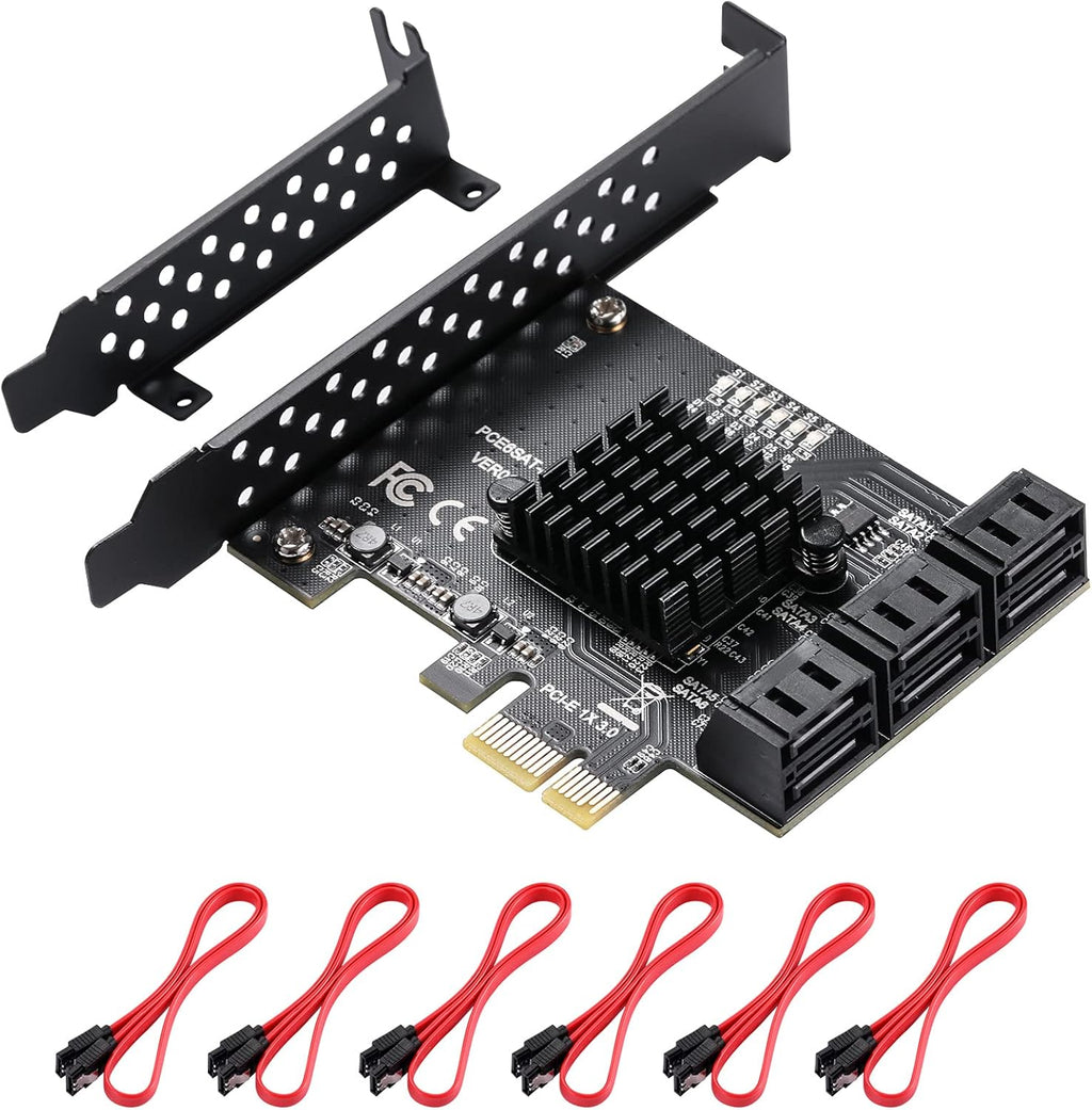 24 Port PCIe SATA 3.0 Card with SATA Cables and Power Splitter Cable R256758