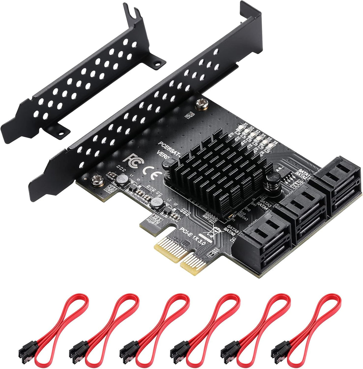 24 Port PCIe SATA 3.0 Card with SATA Cables and Power Splitter Cable R256758