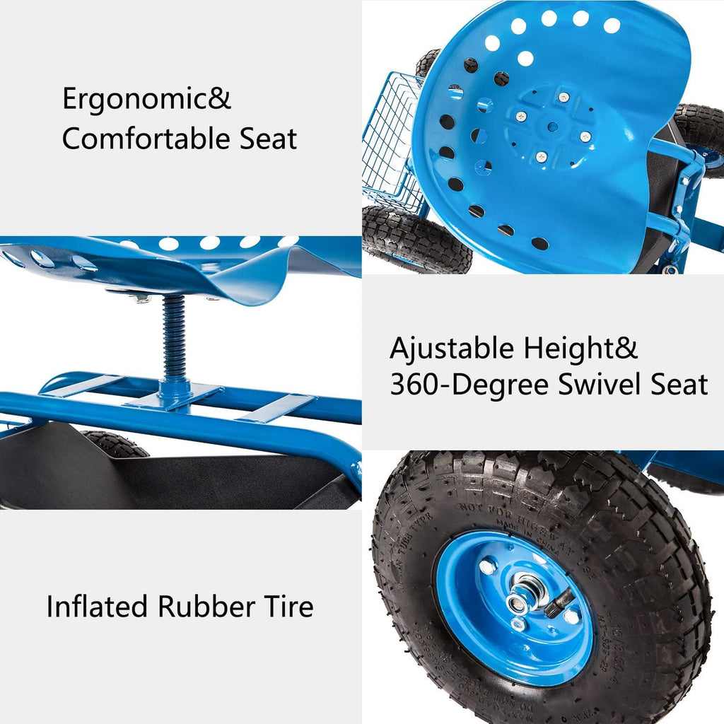Heavy Duty Rolling Garden Cart with Extendable Steer Handle E912