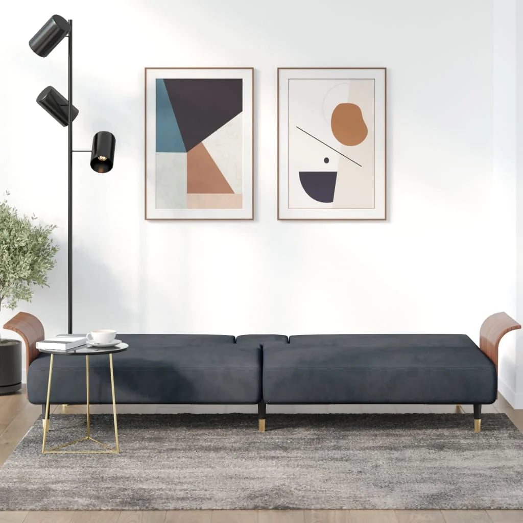 Dark Gray Sofa Bed with Cup Holders S427