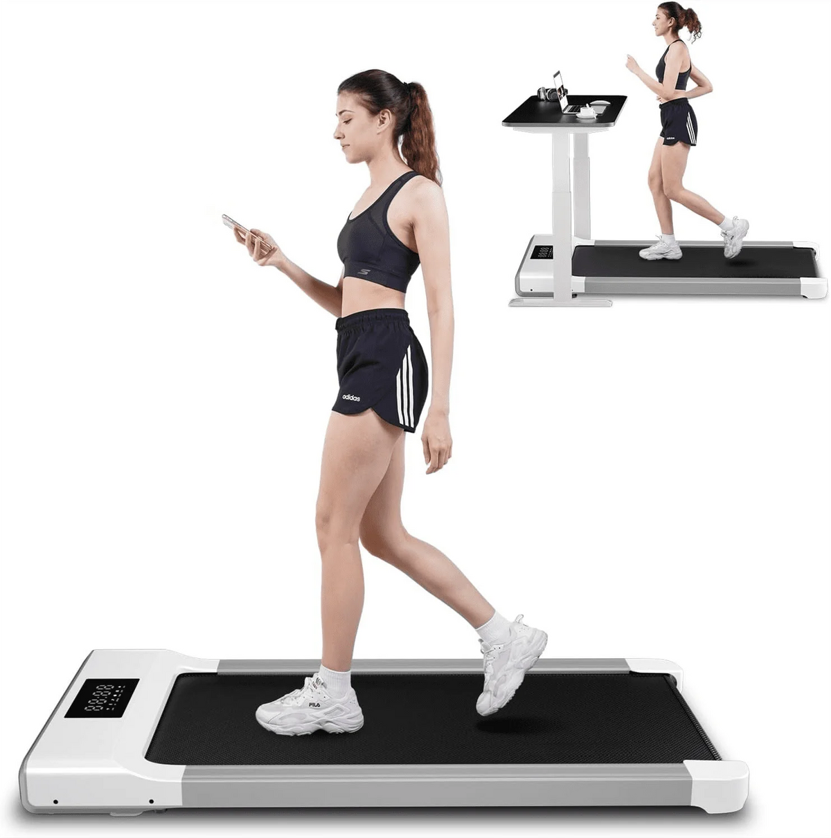 300lb 2.5HP Under Desk Treadmill with LED Display Y946396