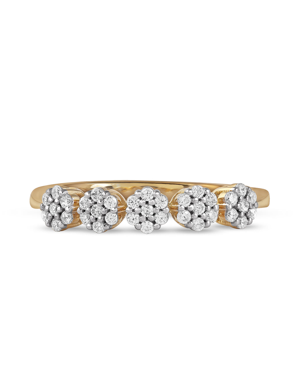 10K Yellow Gold Diamond Cluster Ring W1592