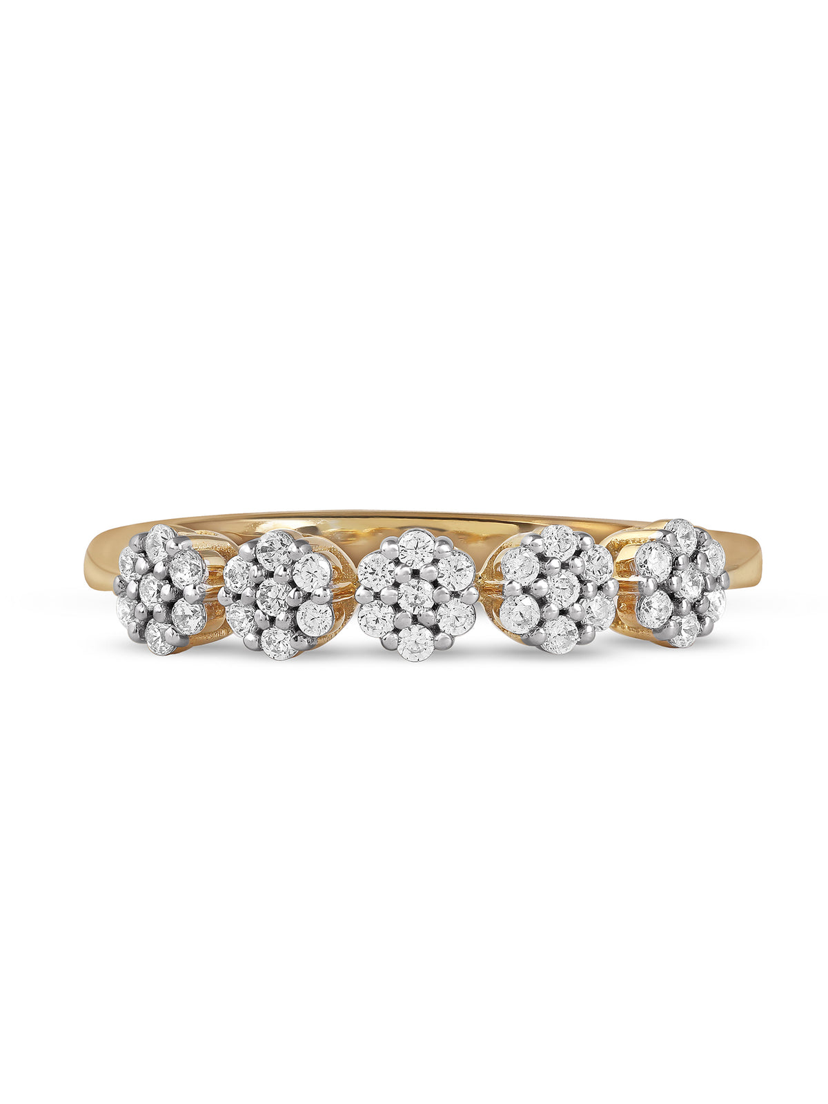 10K Yellow Gold Diamond Cluster Ring W1592