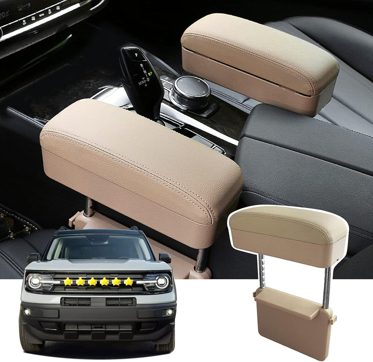 Brown Adjustable Height Armrest Pad Pack of 2 Q820813