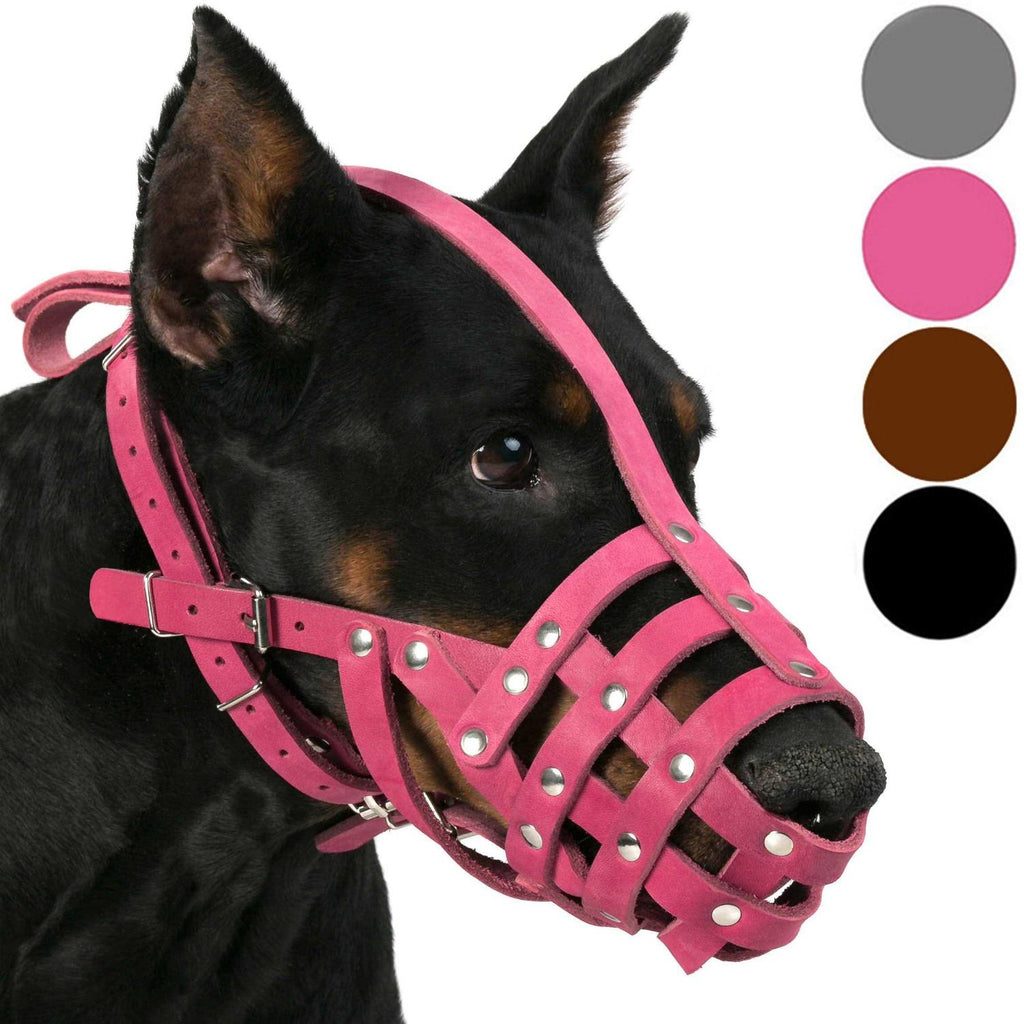 Leather Basket Dog Muzzle K80546