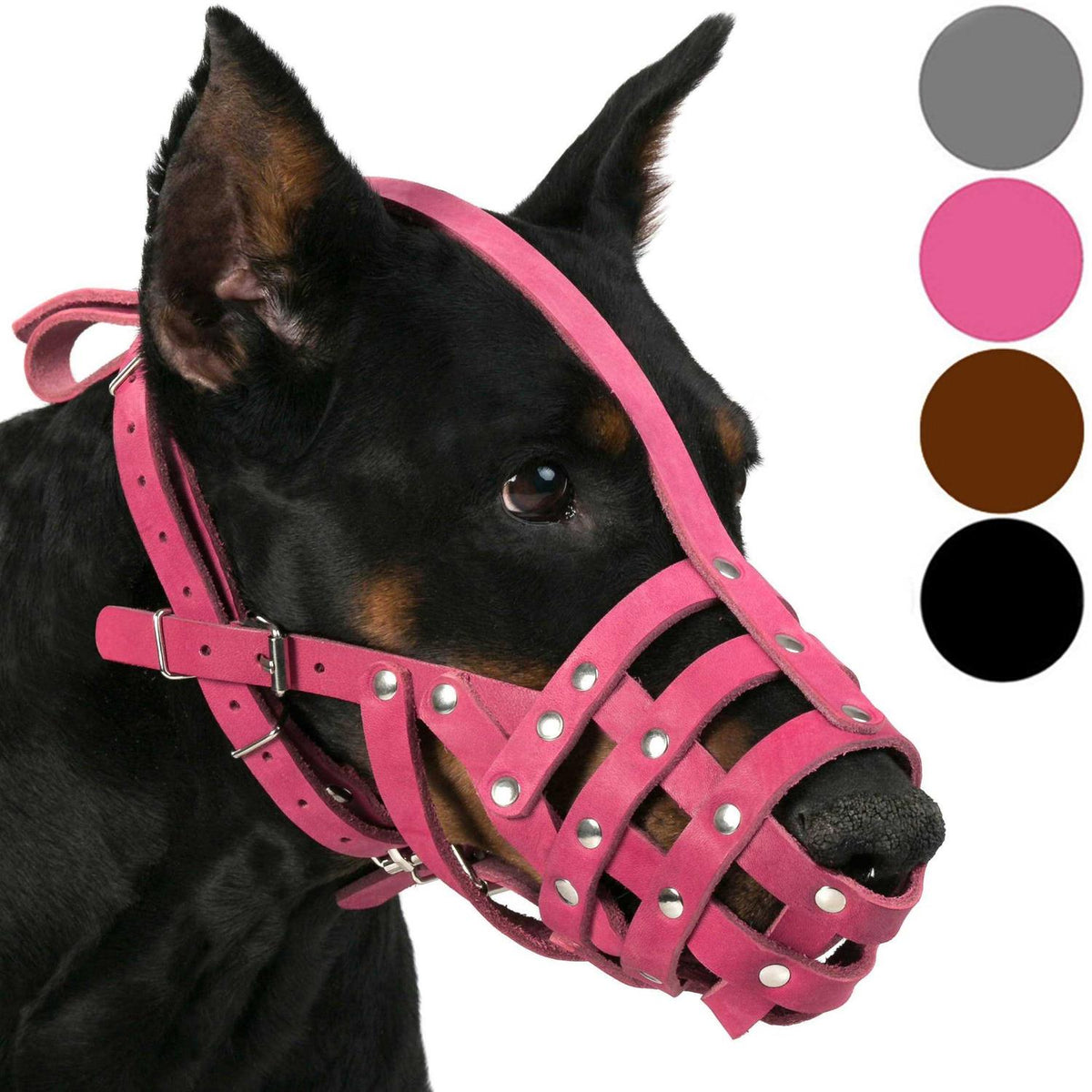 Leather Basket Dog Muzzle K80546
