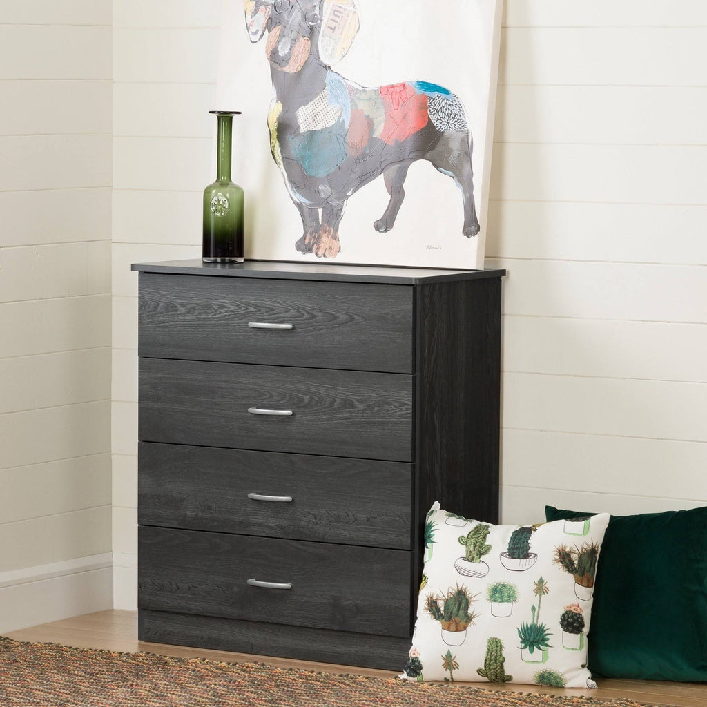 Pure Black 4 Drawer Chest E69017