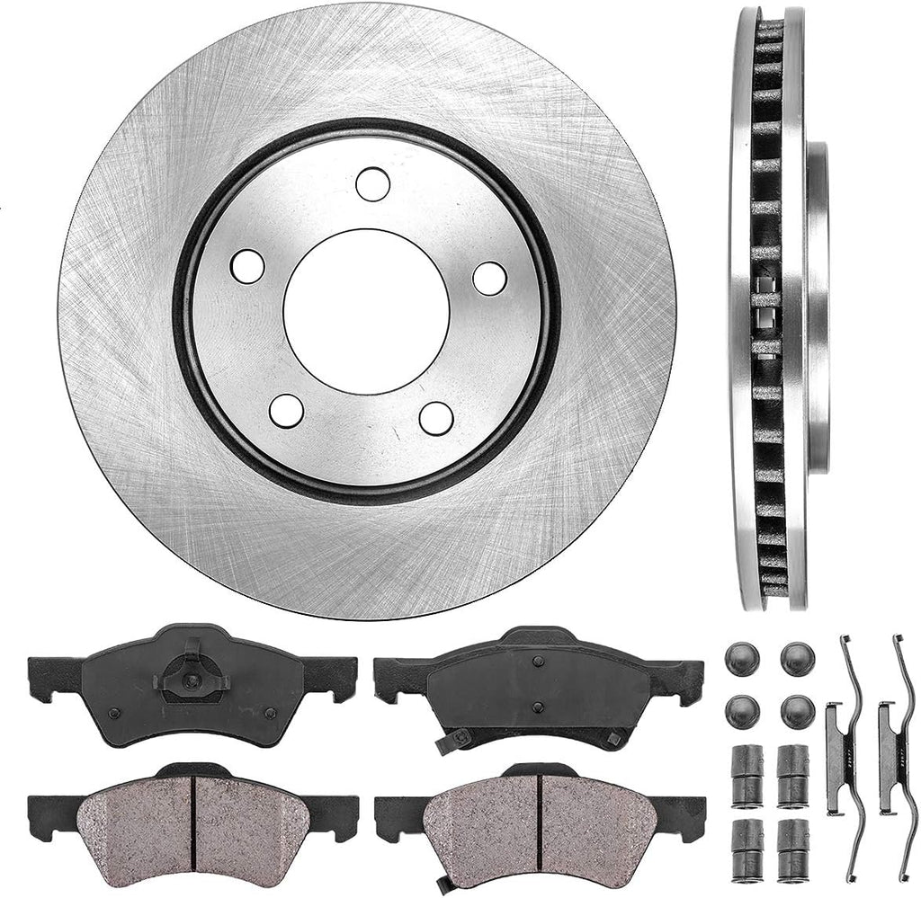 Premium OE Brake Disc Rotors + Brake Pads + Clips O886568