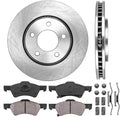 Premium OE Brake Disc Rotors + Brake Pads + Clips O886568