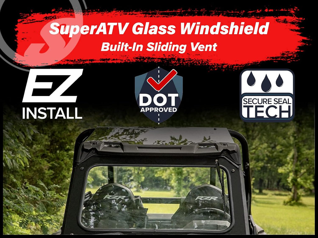 Vented Front Glass Windshield with Aluminum Frame and Manual Wiper B231